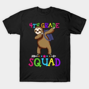 Sloth Team 4th Grade Squad Teacher Back To School T-Shirt